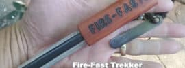 man holding Fire-Fast Trekker magnesium ferro rod in his hand